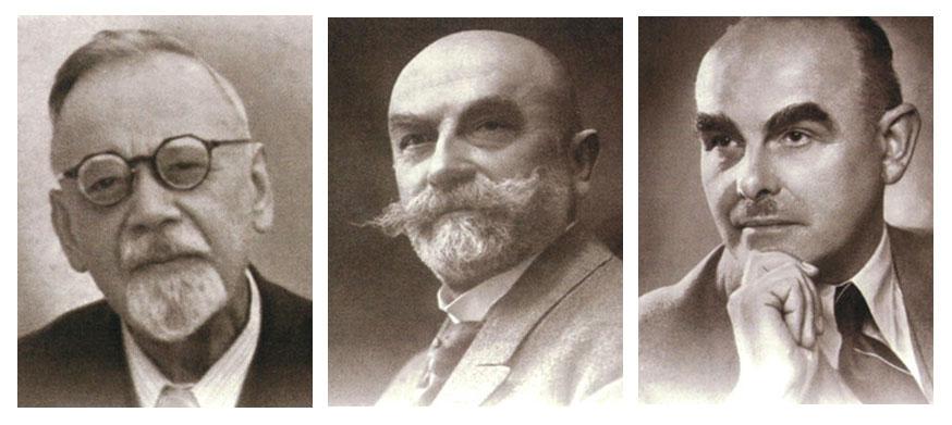 Von li: Fritz C. Wickel, Fritz Tscheike, Arthur Tscheike